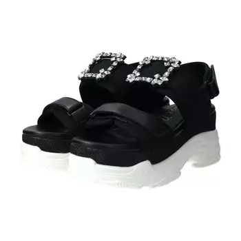 Спортивные сандалии Buckle Bijou Sports Sandals 532153 Черный см [Бриджит Биркин] Женские 22,5 чёрный