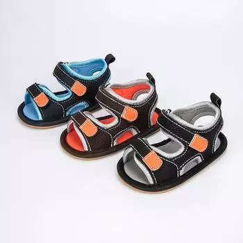 Спортивные сандалии для маленьких мальчиков. Летняя повседневная пляжная обувь. Сандалии с открытым носком для новорожденных на мягкой подошве. Обувь для первых прогулок для малышей. От 0 до 18 месяцев. 1/S