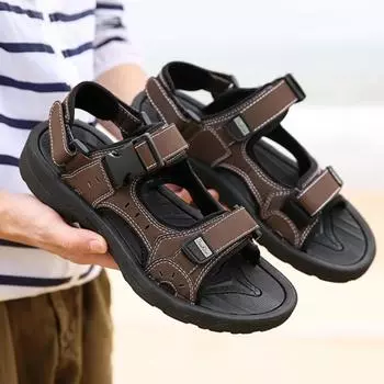 Спортивные сандалии с открытым носком для мальчиков, детская летняя пляжная обувь для прогулок на открытом воздухе 36 коричневый
