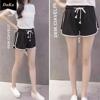 Спортивные шорты длиной три минуты женские свободные летние домашние корейские версии повседневные тонкие пижамные штаны с высокой талией все подходят S