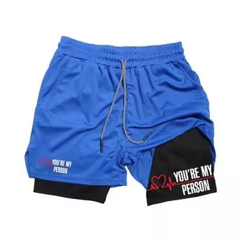 Спортивные шорты для мужчин, шорты для бега, мужские шорты для фитнеса, 2 в 1, быстросохнущие, для тренировок, фитнеса, бега, летние мужские шорты M