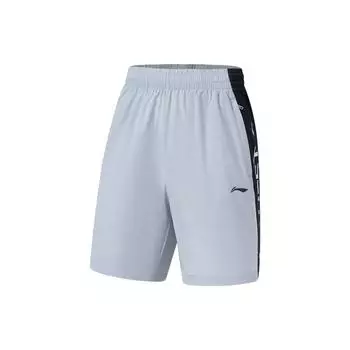 Спортивные шорты Li Ning Fitness Series, однотонные, светоотражающие, быстросохнущие, прямые, унисекс, серые, AKST607-1 XXL