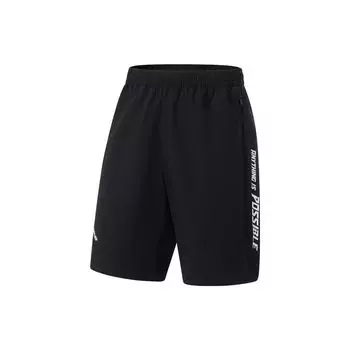 Спортивные шорты Li Ning Fitness Series с цветным принтом и буквами, прямые, мужские, черные AKST605-5 L