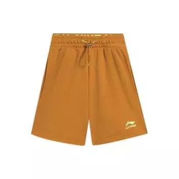 Спортивные шорты Li Ning с однотонным логотипом и эластичной талией, женские шорты коричневого цвета AKSS022-1 M