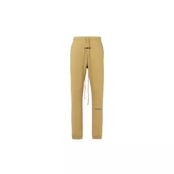 Спортивные штаны Fear of God FW21 Essentials с флисовой подкладкой и резиновой биркой Мужские брюки рыжего янтарного цвета FOG-FW21-024 S