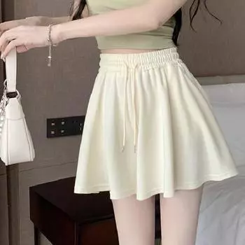 Спортивные штаны Женские шорты Мешковатые узкие повседневные универсальные брюки с высокой талией Широкие брюки А-силуэта Шорты три четверти S темно-серого