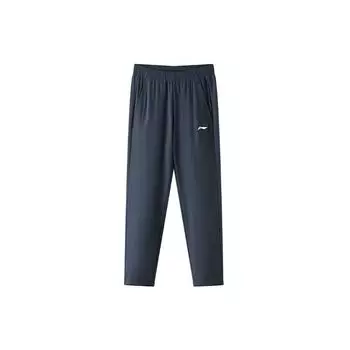 Спортивные спортивные брюки Li Ning Lifestyle Series, однотонные, со средней талией, прямые, мужские, цвет водно-серый AYKT551-3 S
