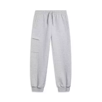 Спортивные спортивные штаны Li Ning Sports Lifestyle Series, однотонные, со средней талией, зауженные, трикотажные, мужские, светло-серые AKLT903-2 XL