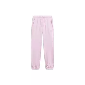 Спортивные спортивные штаны Li Ning Sports Lifestyle Series, однотонные, зауженные, трикотажные, женские, вишневые, розовые AKLT258-4 S