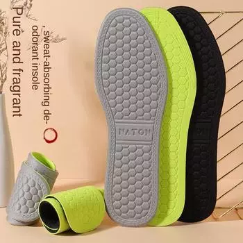 Спортивные стельки, антибактериальные, устойчивые к запаху полыни, удобные и дышащие стельки, впитывающие пот, летние тонкие кожаные стельки для мужчин и женщин 35-36 серый