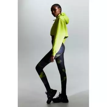 Спортивные тайтсы HM DryMove, черные с рисунком