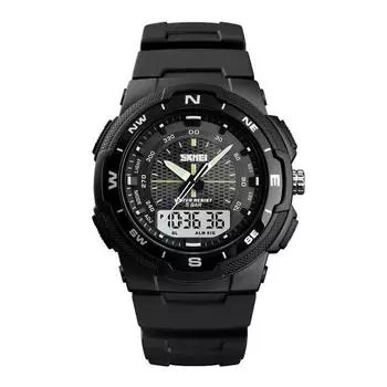 Спортивные водонепроницаемые часы, цифровые аналоговые двойные часы S-1454, подарочный набор