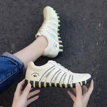 Спортивные женские нескользящие спортивные женские дикие женские большие размеры женская обувь плоские кроссовки для бега низкие женские 36 бежевый