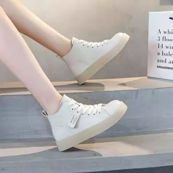 Спортивные женские туфли кожаные белые туфли 35 бежевый