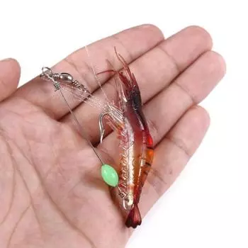 Спортивный аксессуар MUQZI, 8 см, светящаяся пластиковая имитация мягкой креветки, искусственная приманка, рыболовные снасти 1