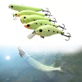 Спортивный аксессуар MUQZI, ночная светящаяся рыболовная приманка, светящаяся искусственная жесткая приманка, снасть, инструмент с тройным крючком 5