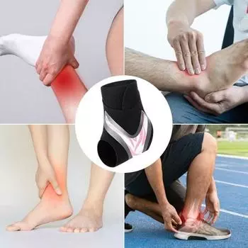 Спортивный бандаж на лодыжку Дышащий регулируемый бандаж Высокая эластичность Растяжение растяжения Фиксированное сжатие Облегчение боли Бандаж для поддержки лодыжки Защитное снаряжение для суставов L Left Foot розовый