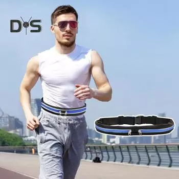 Спортивный беговой пояс со светоотражающими полосками, фитнес-рюкзак с двумя карманами, портативный эластичный пояс, поясная сумка для занятий на открытом воздухе, велоспорт оранжевый