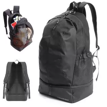 Спортивный большой водоотталкивающий спортивный клубный большой водонепроницаемый ПК для воды, вмещающий A4, дневной рюкзак с сумкой для обуви, сухой и влажный спортивный рюкзак [Gran чёрный