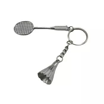 Спортивный брелок для бадминтона для наушников, защитный чехол, подвеска, сумка, украшение, металлический брелок, имитация бадминтона, аксессуары