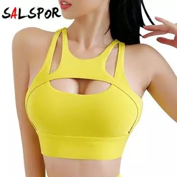 Спортивный бюстгальтер для фитнеса, женский спортивный бюстгальтер с эффектом пуш-ап, ударопрочное нижнее белье, обнаженный укороченный топ для тренировок, бюстгальтер для йоги