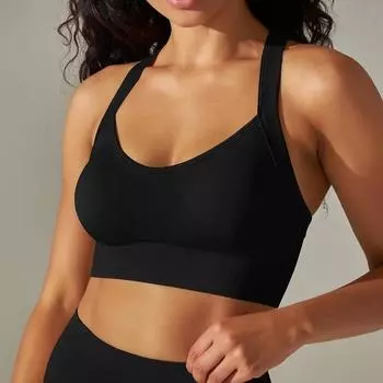 Спортивный бюстгальтер для занятий спортом с мягкой подкладкой, спортивная одежда для йоги, активная тренировка, женская подъемная одежда, укороченный топ для фитнеса и тренировок с эффектом пуш-ап S зелёный