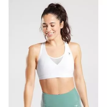 Спортивный бюстгальтер GYMSHARK Crossover Белый B4A9K WBBM XS