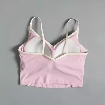 Спортивный бюстгальтер женский летний для бега, противоударный, пуш-ап, с бретелями для йоги, интимный, поддерживающий грудь, фитнес-жилет, бюстгальтер, верхняя одежда Rose Rouge S