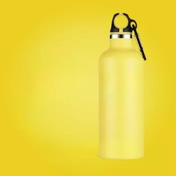 Спортивный чайник на открытом воздухе, креативный вакуумный двухслойный термос из нержавеющей стали 500ml жёлтый