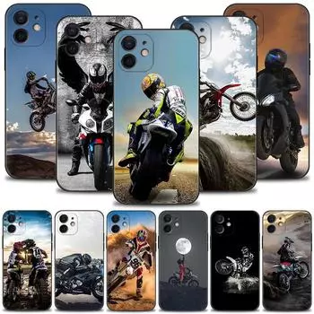 Спортивный чехол Moto Cross для iPhone 12 11 Pro Max XS XR X 7 8 Plus 12 Mini SE 2020, задняя крышка в виде ракушки, чехол Caso iPhone 7