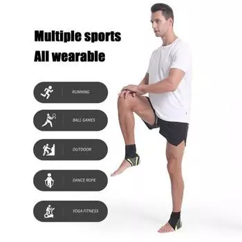 Спортивный фиксатор голеностопного сустава, ахиллит, обезболивание, компрессионный фиксатор голеностопного сустава, подошвенный фасциит голеностопного сустава, поддержка при повреждении связок, растяжении Right Foot чёрный/зелёный