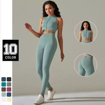 Спортивный комплект для йоги, леггинсы, женская спортивная одежда для спортзала, спортивный костюм для фитнеса, спортивные костюмы, одежда для тренировок для женщин S темно-зеленого