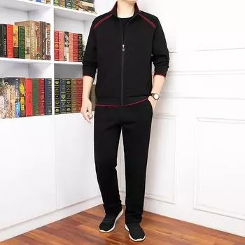 Спортивный костюм для мужчин среднего возраста и пожилых людей, весна и осень, новая повседневная одежда для пап среднего возраста, спортивная одежда для мужчин L
