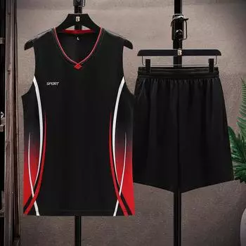 Спортивный костюм, мужская одежда для бега и фитнеса, дышащая футболка из ледяного шелка с короткими рукавами, быстросохнущий жилет, комплект из двух предметов XXXXXL