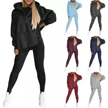 Спортивный костюм с капюшоном, одежда для бега, пуловер с длинными рукавами, толстовки, толстовка + спортивные штаны + комплект на танке L чёрный