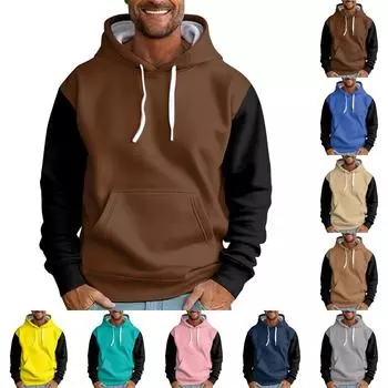 Спортивный костюм с капюшоном, унисекс, одежда для бега, пуловер с длинными рукавами, толстовка с капюшоном L коричневый