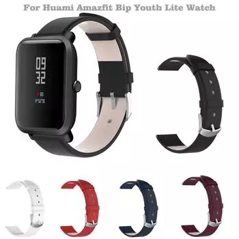 Спортивный кожаный сменный ремешок для браслета для часов Amazfit Bip Youth Lite