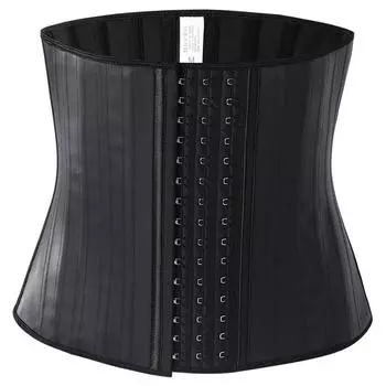 Спортивный латексный корсет для фитнеса, стягивающий живот, глянцевый резиновый пояс, пояс для живота, корсет, 25 стальных ребер, текс L