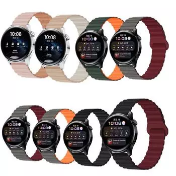 Спортивный магнитный силиконовый ремешок для Samsung Galaxy Watch 4 5 Pro Classic 20 22 мм, ремешок для умных часов Huawei Amazfit GTR, браслет, аксессуары для браслетов