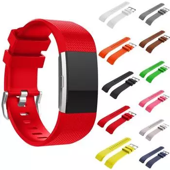 Спортивный мягкий сменный силиконовый ремешок для наручных часов для Fitbit Charge 2