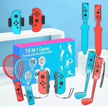 Спортивный набор Nintendo Switch OLED 10-в-1: Бой на мечах, гольф, теннисная ракетка и многое другое