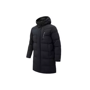 Спортивный пуховик средней длины Anta с капюшоном Winter Edition Мужская верхняя одежда Черный 152147910-3