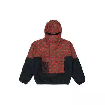 Спортивный пуловер с капюшоном Nike Color-Block на флисовой подкладке на молнии, мужские топы, овсяно-красный CK3107-010 S