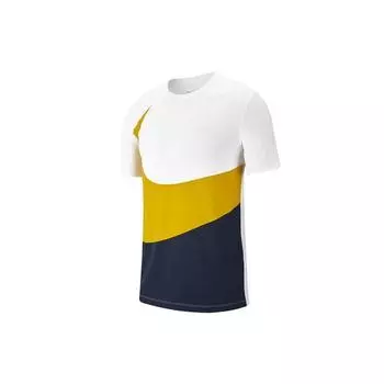 Спортивный пуловер с круглым вырезом Nike с цветными блоками, мужские топы, белый, желтый, синий CK9586-102 XL