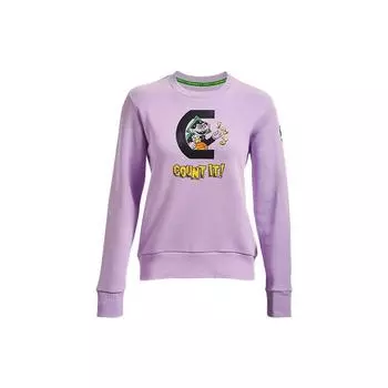 Спортивный пуловер с принтом Under Armour Curry Count Crew, спортивный пуловер с принтом алфавита, женские топы, фиолетовый 1371252-566 S