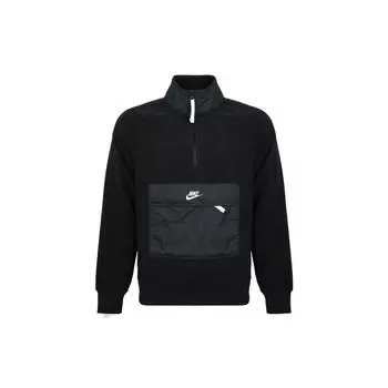 Спортивный пуловер с воротником-стойкой Nike с половиной молнией, мужские топы, черный 929098-010 XXL