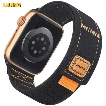 Спортивный ремешок для Apple Watch Ultra 2, ремешок 49 мм, 45 мм, 44 мм, 42 мм, аксессуары, кожаный нейлоновый браслет Correa Series 9, 7, 6, 5, 4, 8 SE, 41 мм, 40 мм, 38 мм, ремешок для часов