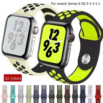 Спортивный ремешок для Apple Watch Ultra 2, 9, 8, 7, 6 SE 5, 4, 3, 2, 1, 49 мм, 38 мм, резиновый ремешок для Iwatch 4, 3, 40 мм, 44 мм, 41 мм, 42 мм, 45 мм