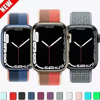 Спортивный ремешок из нейлоновой петли для Apple Watch Band 49 мм 45 мм 44 мм 42 мм 40 мм 38 мм Браслет для IWatch 9 8 7 6 5 SE 3 4 Ultra 2 ремешок для часов