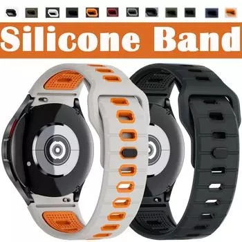 Спортивный ремешок No Gaps для Samsung Galaxy Watch 7 6 5 4 44 мм 40 мм Watch FE 40 мм 6 Classic 43 мм 47 мм 4 Мягкий спортивный силиконовый ремешок для Samsung Galaxy Watch 5 for galaxy watch 7